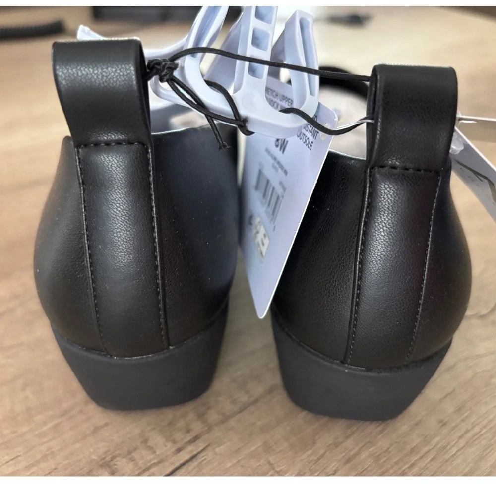 Aerosoles Trixie NWT Women Black Wedge Loafers Slip On Shoes Size 8W